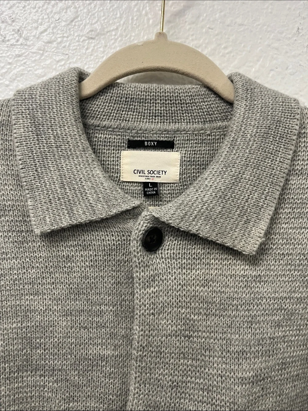 Civil Society Light Gray Knit Shirt Jacket #1224